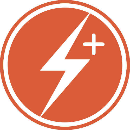 lightning bolt icon with a plus sign